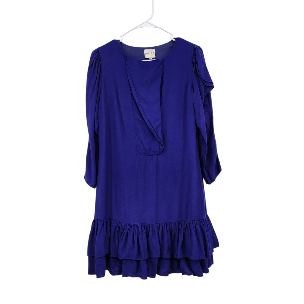 Reiss Women's Solid Long Sleeve Tiered Mini Dress - 6
